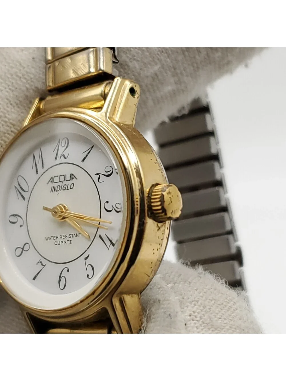 Timex Acqua Indiglo Womens Watch Stretch BandTwo-Tone 23mm New Battery